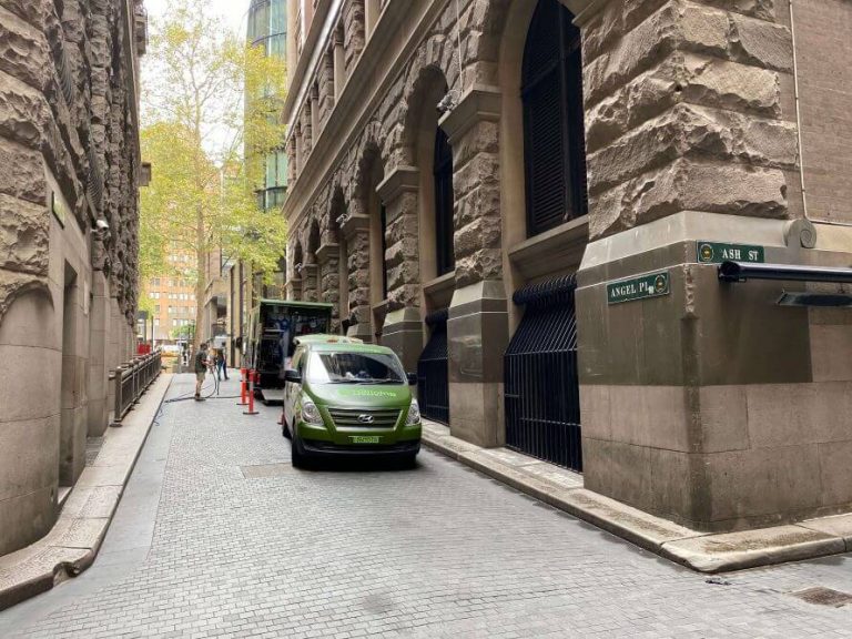 The Relining Company Van outside of Sydney stone building