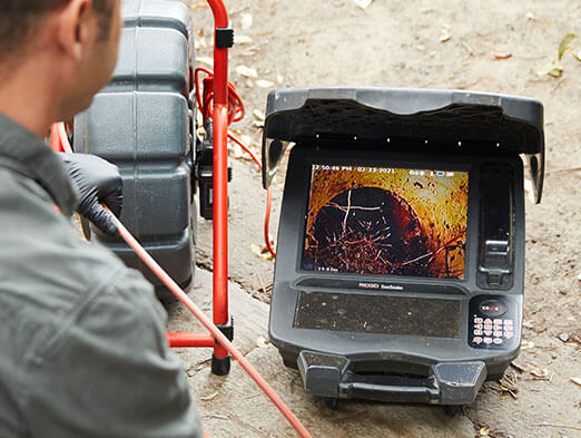 Camera inspection of a pipe