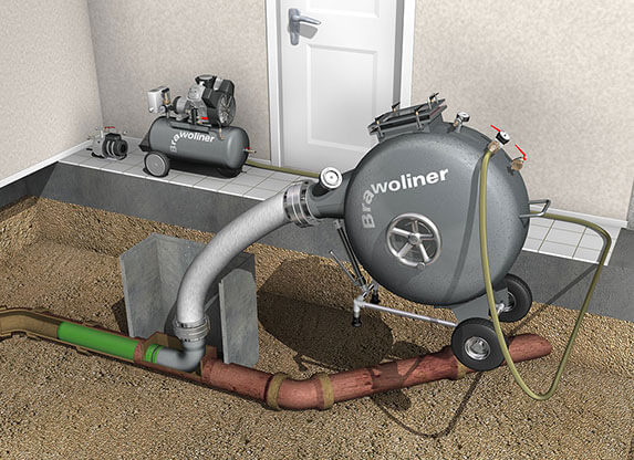 A digital illustration of a pipe being relined