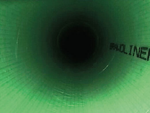 An after image of a relined pipe