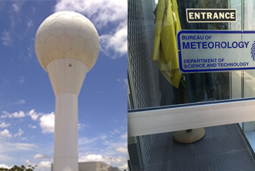 The entrance to the bureau of meteorology.