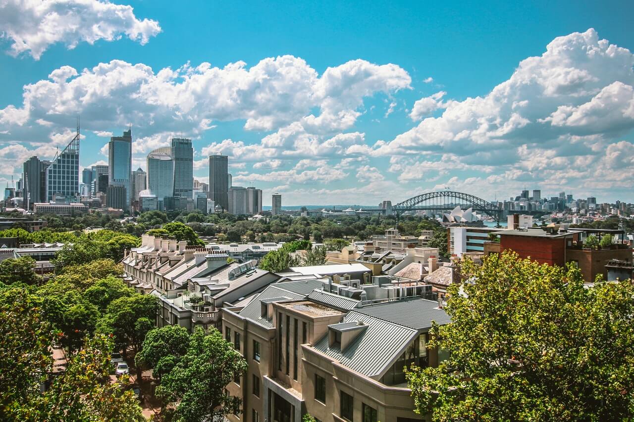 sydney city view from neighbourhood