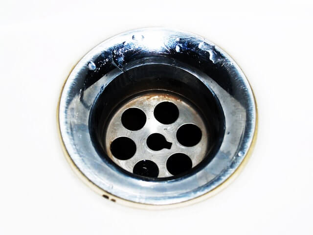 A stainless steel drain