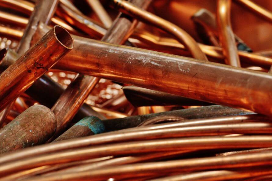 Copper plumbing pipes