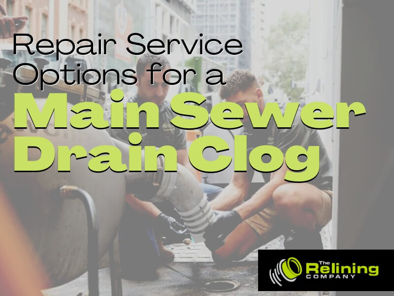 Repair service options for a main sewer drain clog