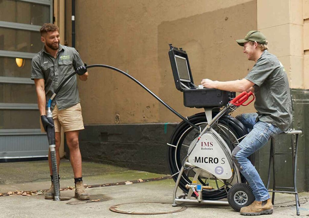 Robotic cutting used for sewer pipe under concrete