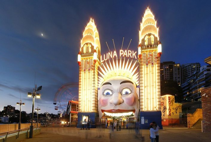 Luna Park Glowing in the Night Sky