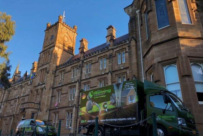 The Relining Company truck outside of St Andrews College